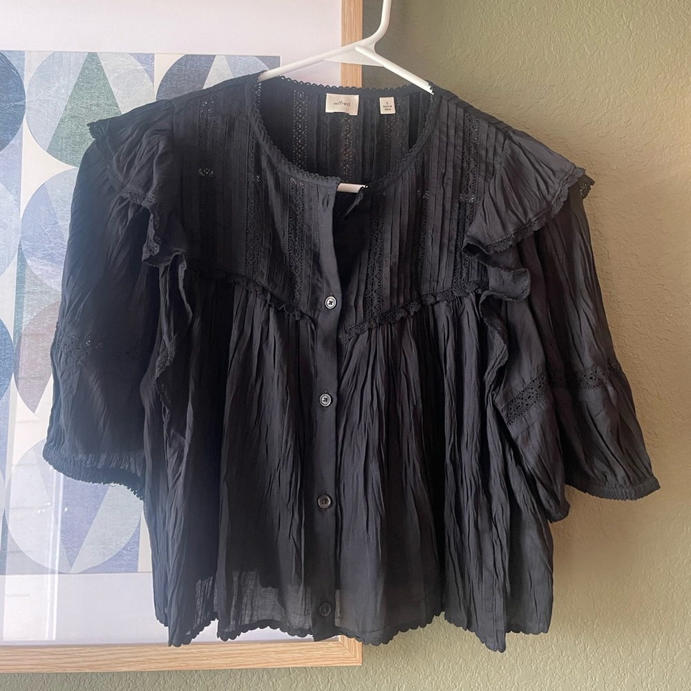 Aritzia Wilfred blouse, black, S